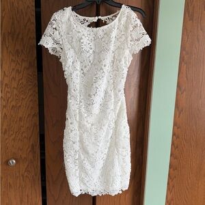 Open Back White Lace Dress